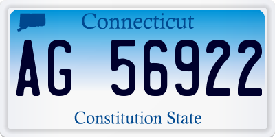 CT license plate AG56922