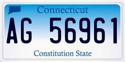 CT license plate AG56961