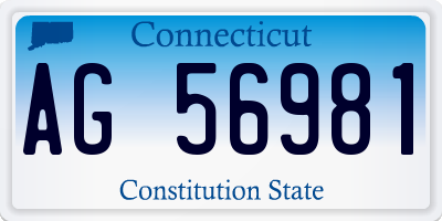 CT license plate AG56981
