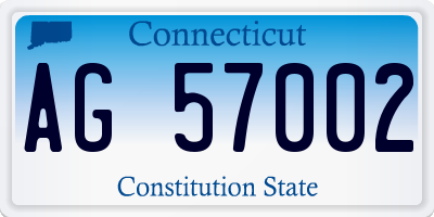 CT license plate AG57002