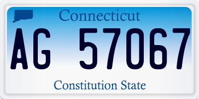 CT license plate AG57067