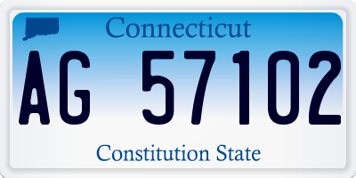 CT license plate AG57102