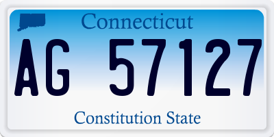 CT license plate AG57127