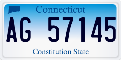 CT license plate AG57145