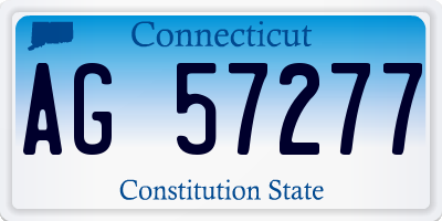 CT license plate AG57277