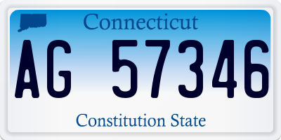 CT license plate AG57346