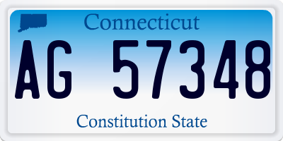 CT license plate AG57348