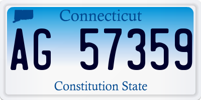 CT license plate AG57359