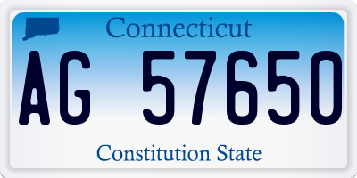 CT license plate AG57650