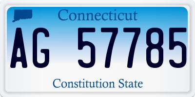 CT license plate AG57785