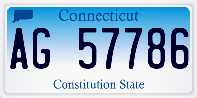 CT license plate AG57786
