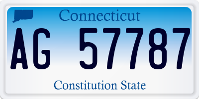 CT license plate AG57787