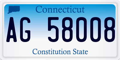 CT license plate AG58008