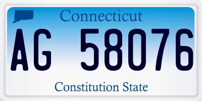 CT license plate AG58076