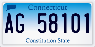CT license plate AG58101