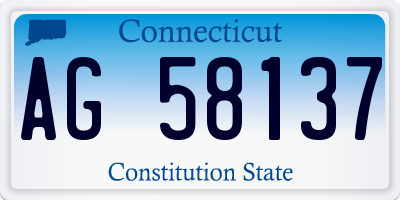 CT license plate AG58137