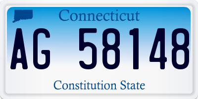 CT license plate AG58148