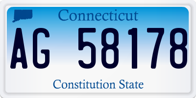 CT license plate AG58178