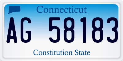 CT license plate AG58183