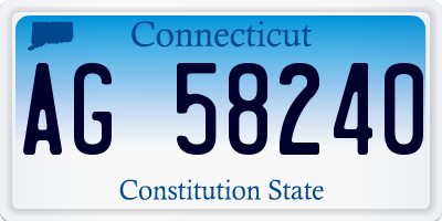 CT license plate AG58240