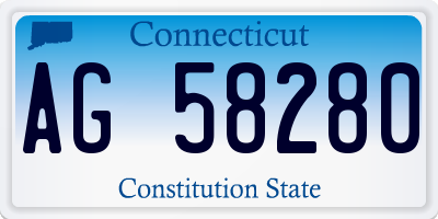 CT license plate AG58280
