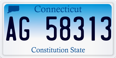 CT license plate AG58313