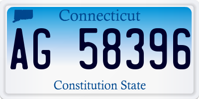 CT license plate AG58396