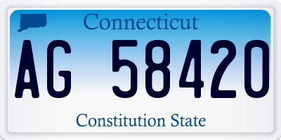 CT license plate AG58420