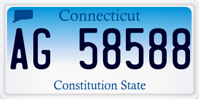 CT license plate AG58588