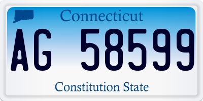 CT license plate AG58599