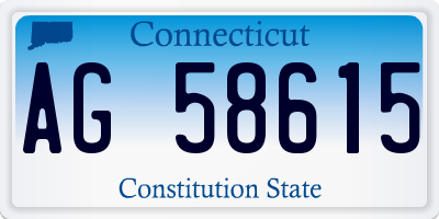 CT license plate AG58615