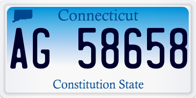 CT license plate AG58658