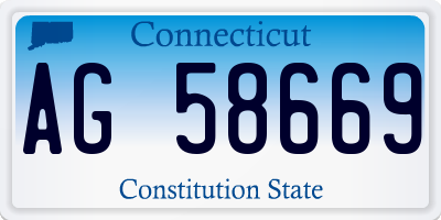 CT license plate AG58669