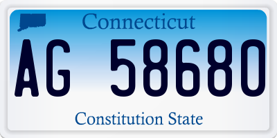 CT license plate AG58680