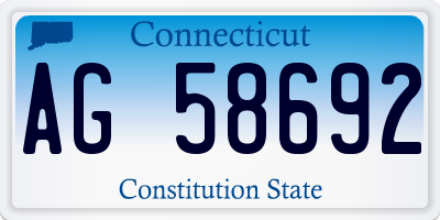 CT license plate AG58692