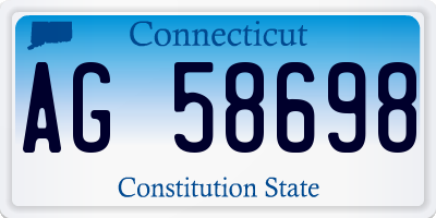 CT license plate AG58698