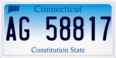 CT license plate AG58817