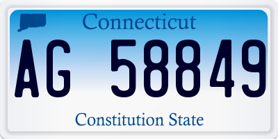CT license plate AG58849