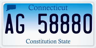 CT license plate AG58880