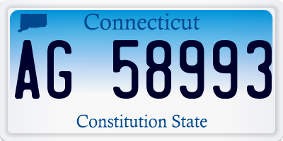 CT license plate AG58993