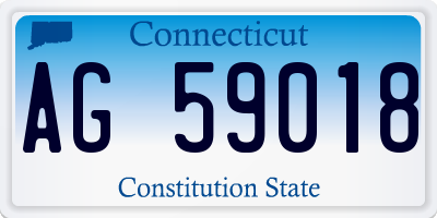 CT license plate AG59018