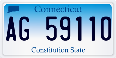 CT license plate AG59110