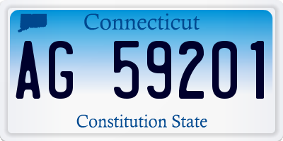 CT license plate AG59201