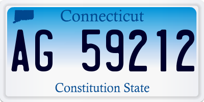 CT license plate AG59212