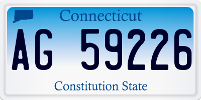 CT license plate AG59226