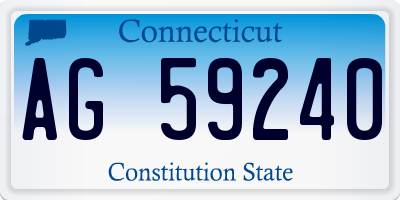 CT license plate AG59240