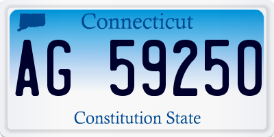 CT license plate AG59250