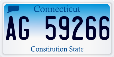 CT license plate AG59266