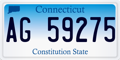 CT license plate AG59275