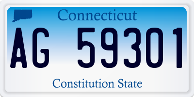CT license plate AG59301